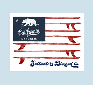 California Surf Flag Sticker