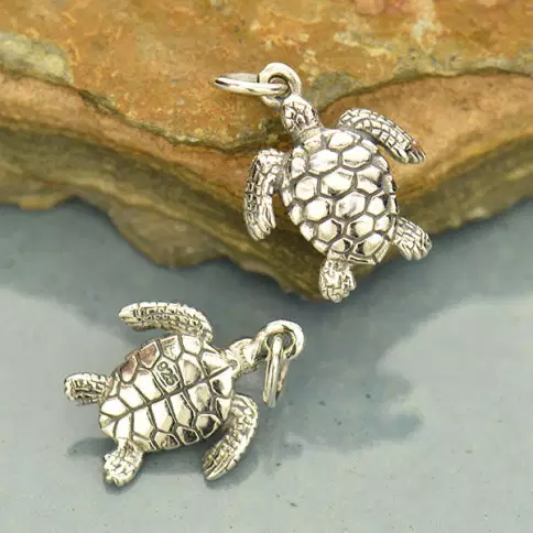 Sterling Silver Sea Turtle Charm