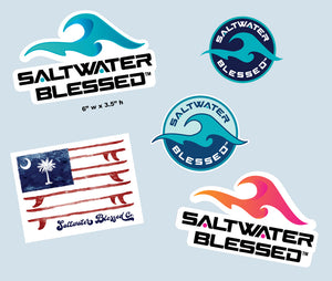 Saltwater Blessed Logo Sticker Pack